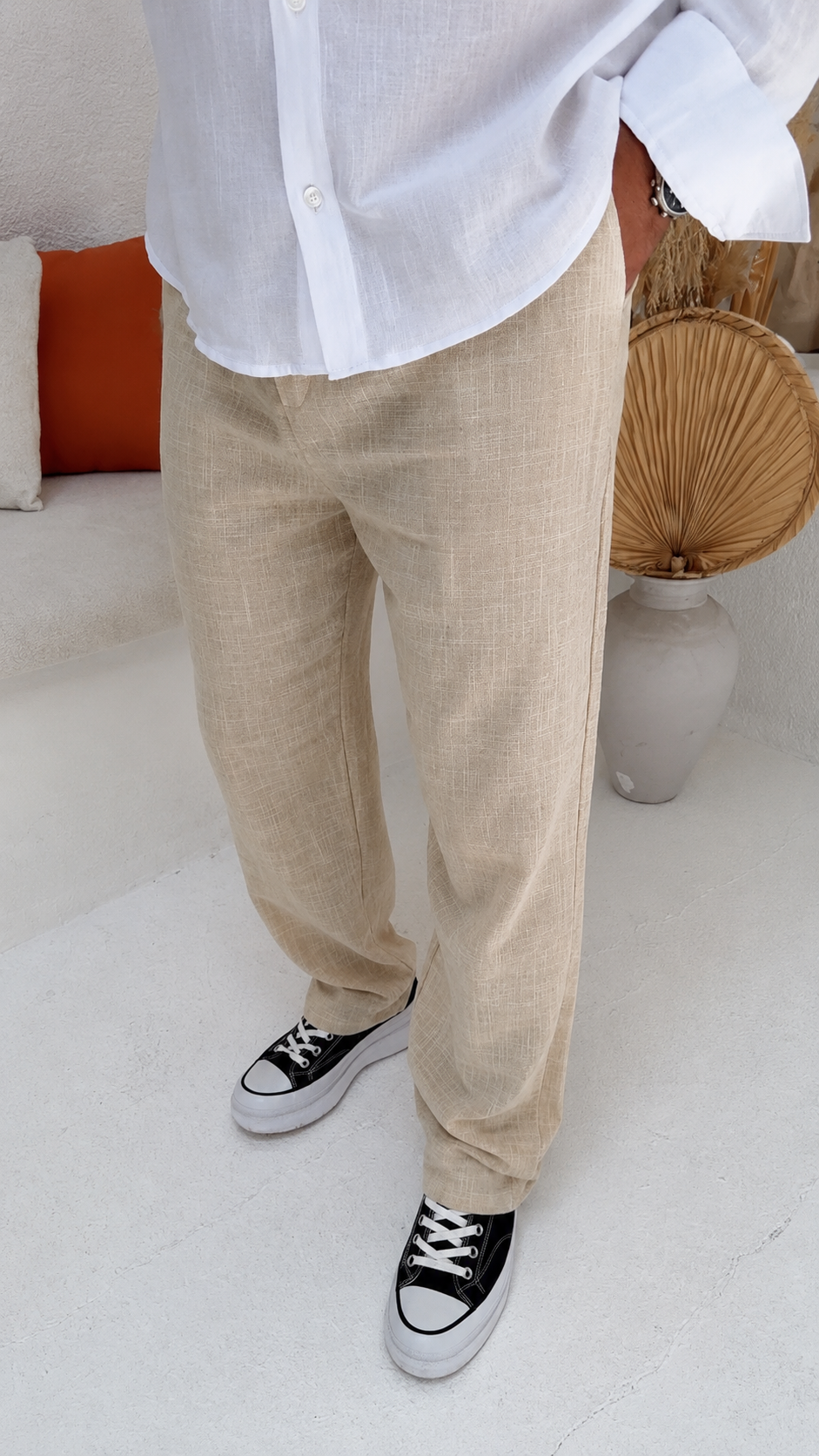 KETEN RELAXED FIT PANTOLON - BEJ