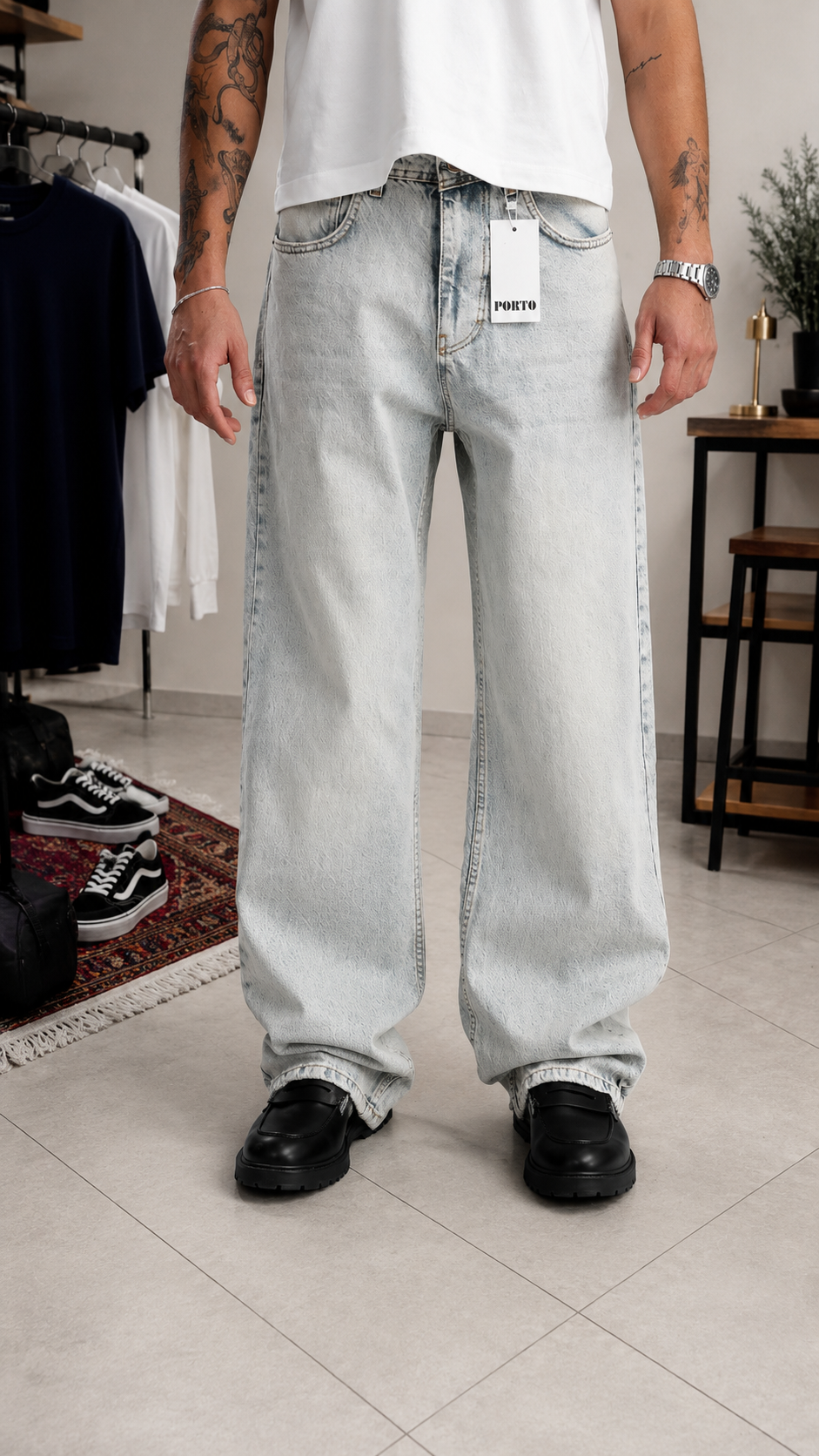 Ekstra Baggy Kot - Gri
