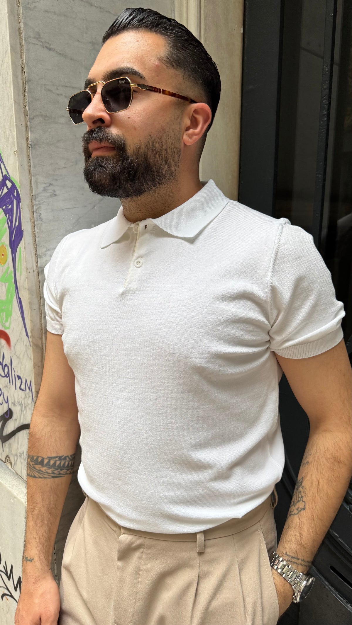 Giesto Polo Yaka Tişört - Beyaz