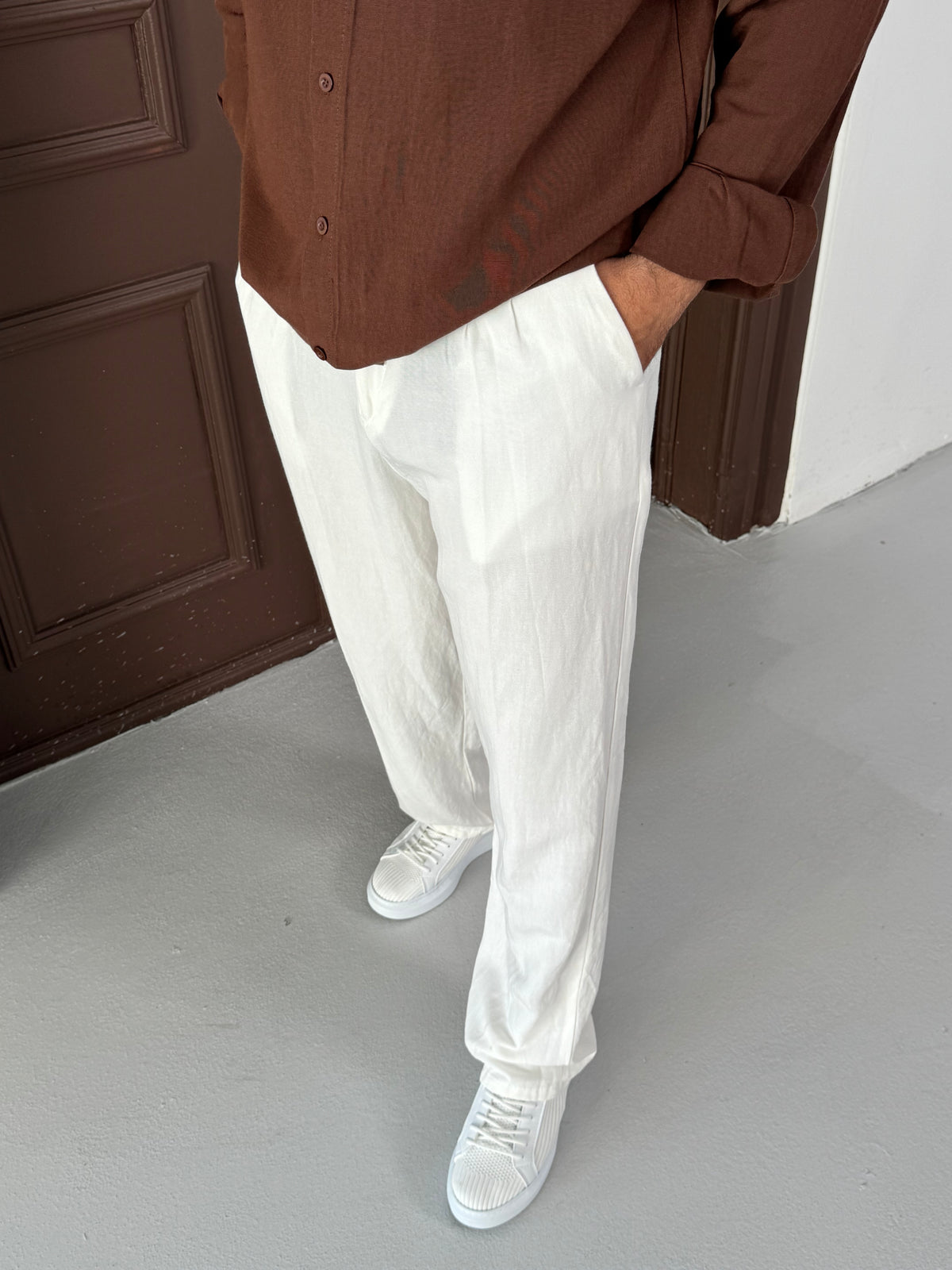 Bol Kalıp Keten Baggy Pantolon