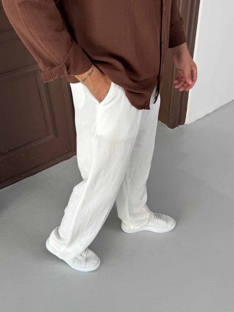 Bol Kalıp Keten Baggy Pantolon