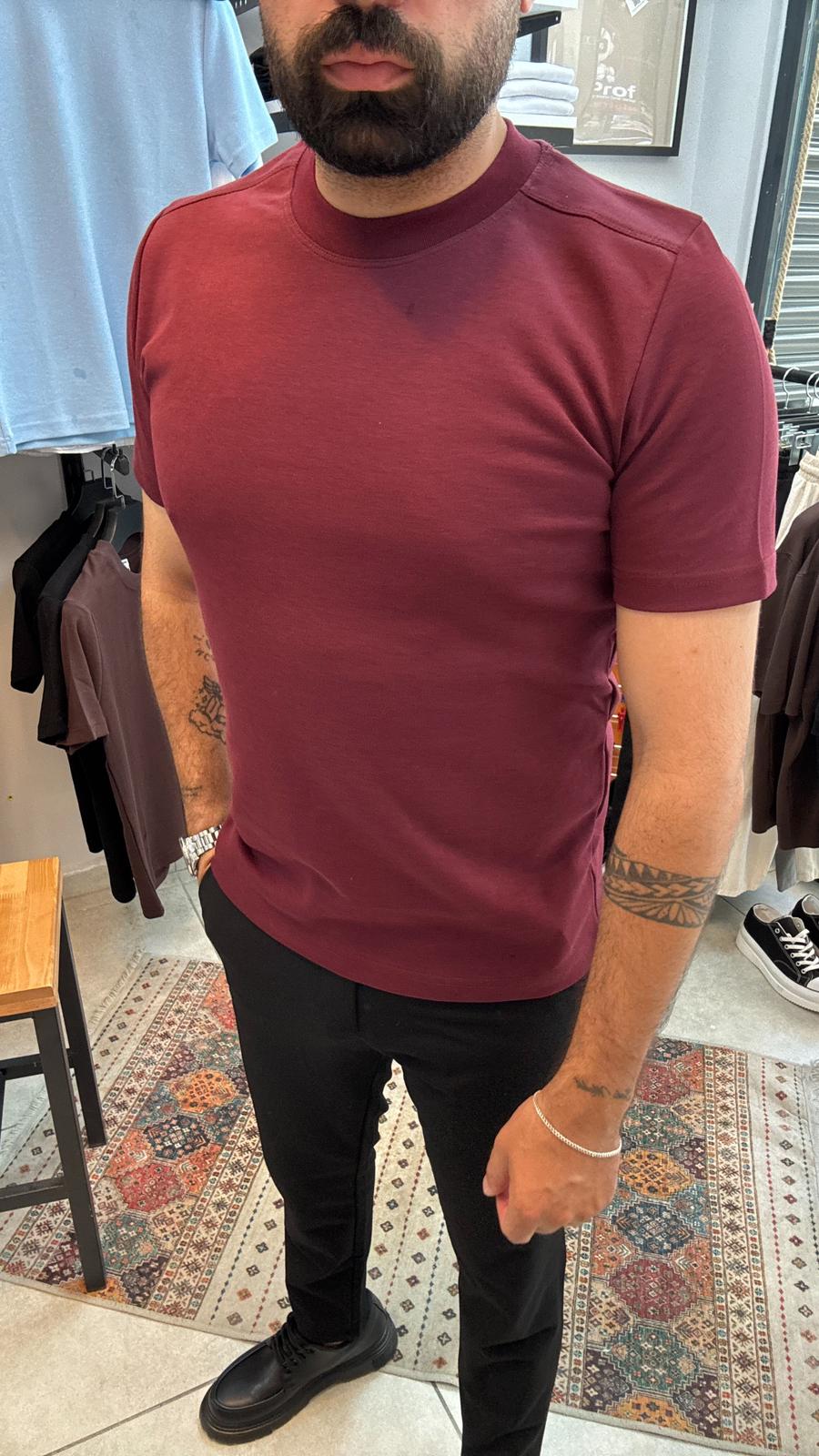 Bordo Premium Basic Tişört