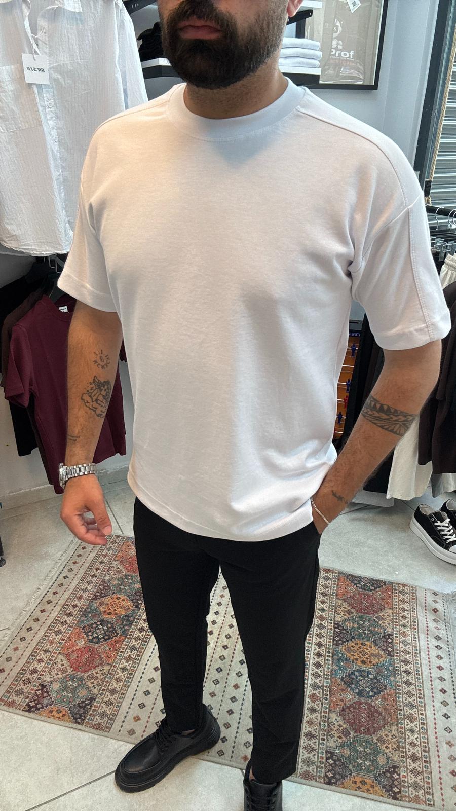 Beyaz Premium Basic Tişört