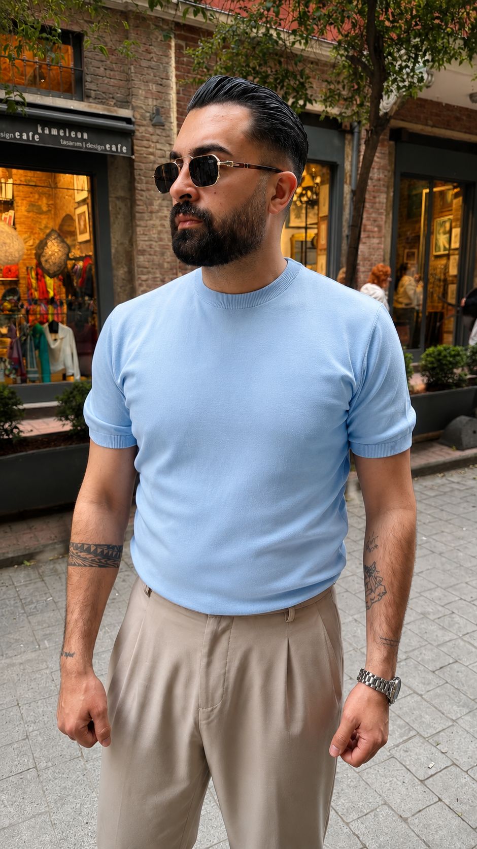 Giesto Modern Fit Tişört - Bebe Mavisi