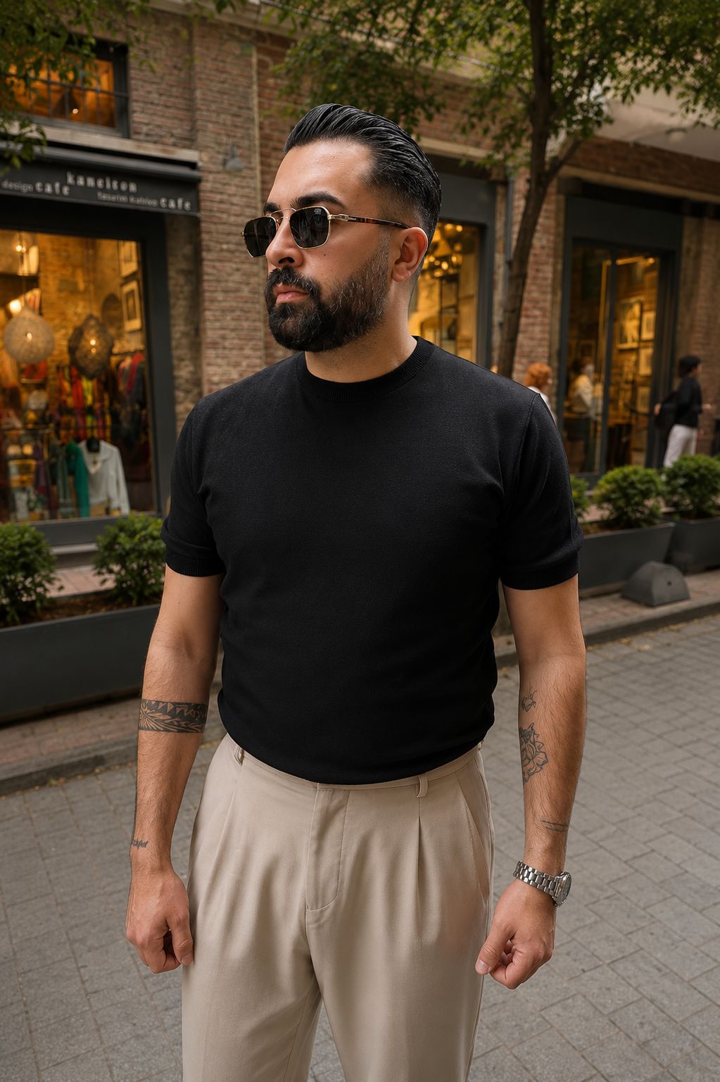 Giesto Modern Fit Tişört - Siyah