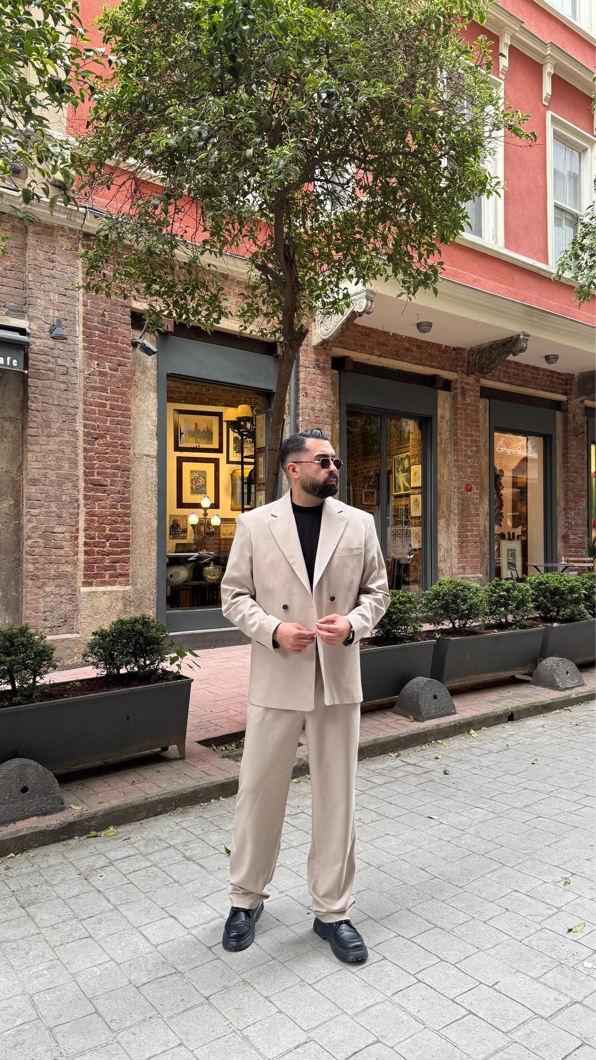 Oversize Takım Elbise - Bej
